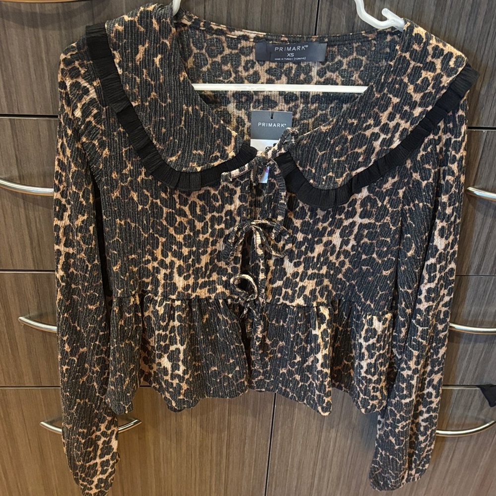 Primark Black and Brown Leopard Blouse